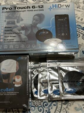 Brand New & Factory Sealed Pro Touch 6-12 TENS/EMS Unit with Accessories - Black
